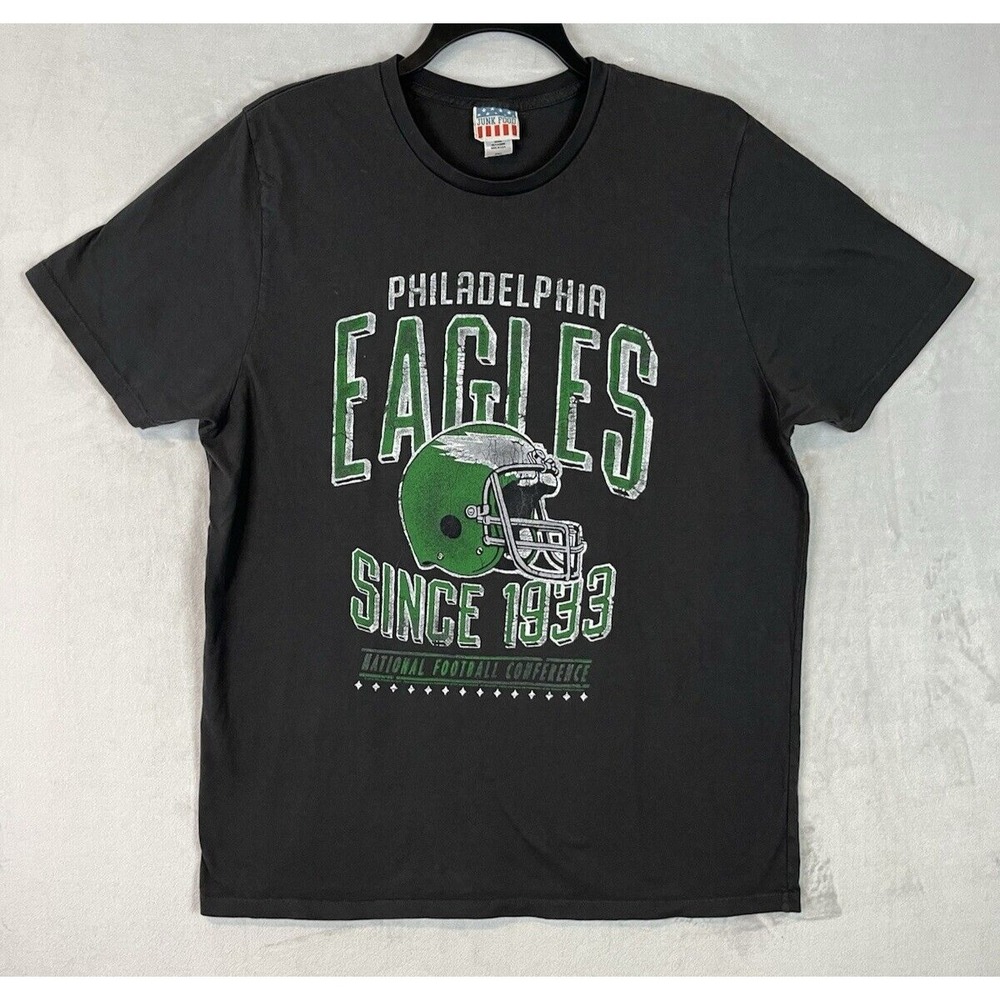 VTG Philadelphia Eagles T-Shirt Men 2XL Black 1933 NFL National 2014 Junk Food